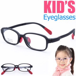 KOREA แว่นตาแฟชั่นเด็ก แว่นตาเด็ก รุ่น 2100 C-1 สีดำ ขาข้อต่อ วัสดุ TR-90 (สำหรับตัดเลนส์) เบาสวมไส่สบาย
