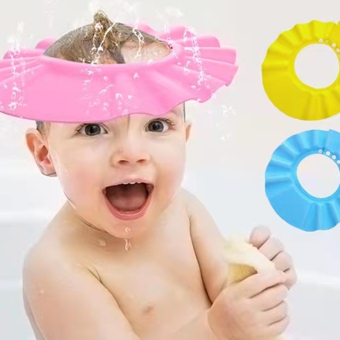 หมวกอาบน้ำสำหรับเด็ก-หมวกกันแชมพูเข้าตาเด็ก-เพิ่มความสะดวกสบายแก่คุณแม่