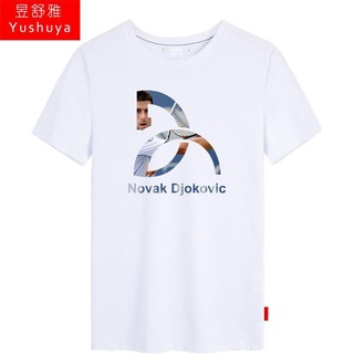 เสื้อยืดโอเวอร์ไซส์Djokovic เสื้อยืดแขนสั้นผู้ชายเทนนิสพัดลมเสื้อผ้ากีฬานักเรียนผ้าฝ้ายฤดูร้อน t-shirtS-4XL