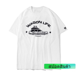 ใหม่ เสื้อยืดผ้าฝ้าย พิมพ์ลายซานตานา wagon Santana station wagon Sang brigade PassatB2 แฟชั่นฤดูร้อน