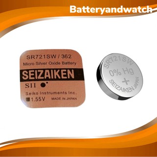 ถ่านกระดุม ถ่านนาฬิกา แพ็ค 1 เม็ด Seizaiken SR721SW , 721SW , 362 1.55V *ของเเท้รับประกัน