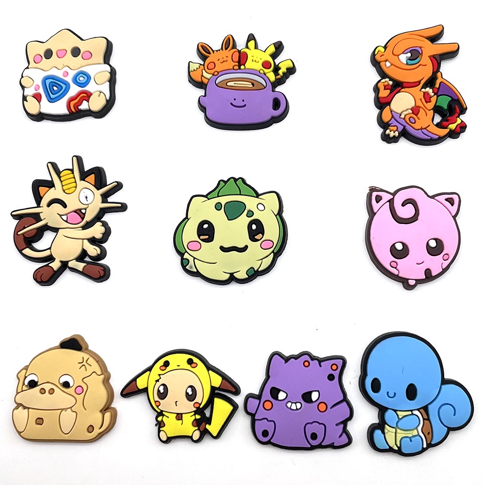 เข็มกลัด-ลายการ์ตูน-dragon-turtle-croc-jibbits-pikachu-jibitz-เครื่องประดับ-สําหรับตกแต่งรองเท้าผู้ชาย