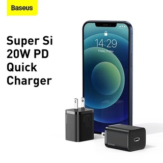 Baseus อะแดปเตอร์หัวชาร์จโทรศัพท์มือถือ 20 วัตต์ Super Si 1C/C+U แบบชาร์จเร็ว สำหรับ Iphone 12 Pro Max