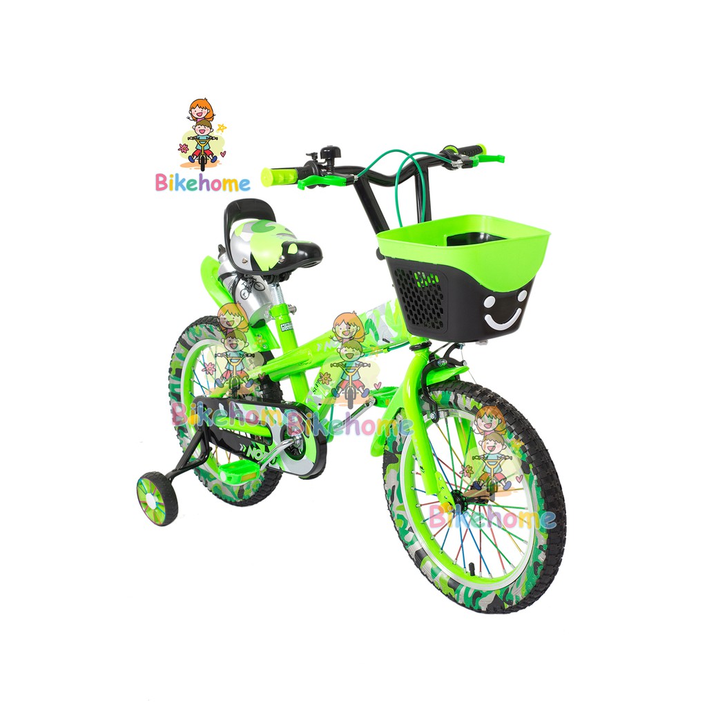 จักรยานเด็ก-nobu-no-342-ลายทหาร-ขนาด-16-นิ้ว-สีเขียว-แถมฟรีกระบอกน้ำ
