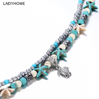 สินค้า Ladyhome สร้อยข้อเท้า ลูกปัดเปลือกหอย ปลาดาว สําหรับผู้หญิง ชายหาด สร้อยข้อเท้า ขา สร้อยข้อมือ แฮนด์เมด