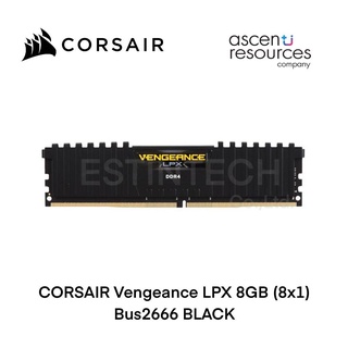 RAM(แรม) DDR4 8GB BUS2666 CORSAIR Vengeance LPX BLACK ของใหม่ประกัน LT