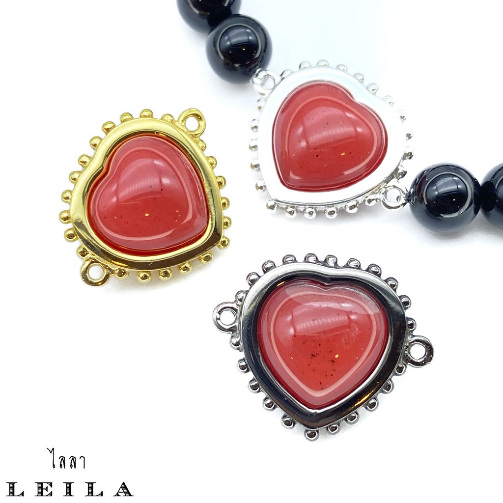 ราคาและรีวิวLeila Amulets สีผึ้ง มายาศาสตร์ ทรงหัวใจ ห่วงข้าง (พร้อมกำไลหินฟรีตามรูป)