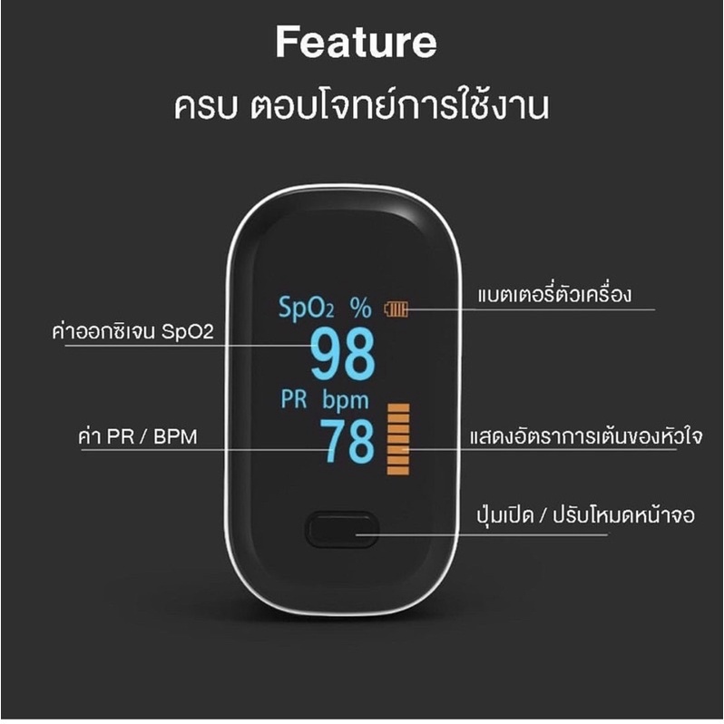 เครื่องวัดออกซิเจนปลายนิ้ว-เครื่องวัดออกซิเจนในเลือด-oxygen-finger-pulse-oximeter-เครื่องวัดออกซิเจนปลายนิ้ว-ที่วัดนิ้ว