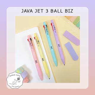 JAVA Jet 3 Ball biz Ball Point Pen 3C 0.5mm. // ปากกาลูกลื่น 3 ระบบ สีพาสเทล สุดละมุน ขนาด 0.5 มม.