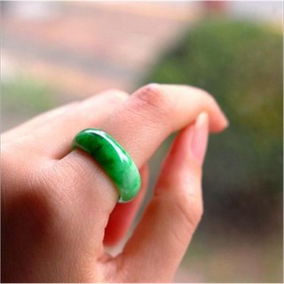 สินค้า แหวนหยกพม่าสีเขียวล้วนทันสมัยแหวนหยกสีหยกสำหรับผู้ชายและผู้หญิง