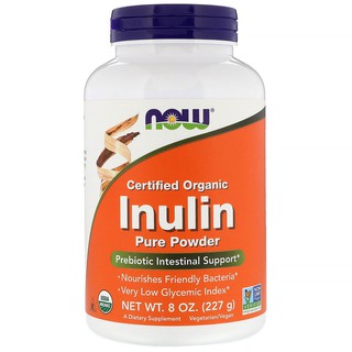 ภาพหน้าปกสินค้าพร้อมส่ง!!! Now Foods, Certified Organic Inulin, Prebiotic Pure Powder, 8 oz (227 g) ซึ่งคุณอาจชอบสินค้านี้