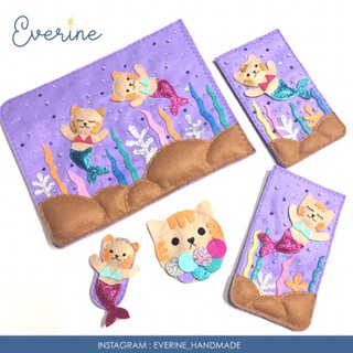 ⭐️ EVERINE ⭐️- CAT MERMAID SET ที่เก็บหูฟัง-สายชาร์จ/ซองใส่โทรศัพท์มือถือ/ซองใส่พาวเวอร์แบงค์/ซองIPAD