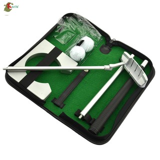 AYW☚ Portable Golf Putter Practicee Set Travel Indoor Golfs Ball Holder Putting Training Aids Tool W