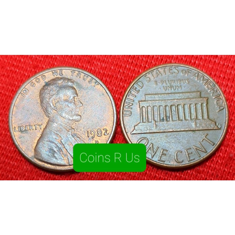 เหรียญต่างประเทศ อเมริกา ลินคอน ชนิด 1 เซนต์ ค.ศ. 1982 ไม่มี D , S ราคาต่อ เหรียญ ผ่านใช้น่าสะสม | Shopee Thailand