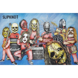 โปสเตอร์ Slipknot สลิปน็อต การ์ตูน วง ดนตรี เฮฟวี่ เมทัล รูป ภาพ ติดผนัง สวยๆ poster 34.5x23.5นิ้ว(88x60ซม.โดยประมาณ)