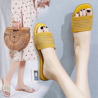 รอเท้าผู้หญิง รองเท้าแตะส้นเเบน แบบสวม รองเท้าแตะแฟชั่น สไตล์เกาหลี 2020 มี3สีใส่สบาย ราคาถูกมากกก