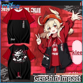 Genshin Impact Project Anime T-Shirt PAIMON Surrounding Male Secondary Game Short Sleeve Klee Clothes