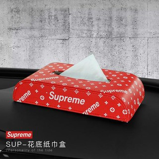 SUPREME กล่องใส่ทิชชู่ กล่องใส่กระดาษทิชชู่ กล่องทิชชู่ ที่ใส่กระดาษทิชชู่ ที่ใช้ในรถยนต์