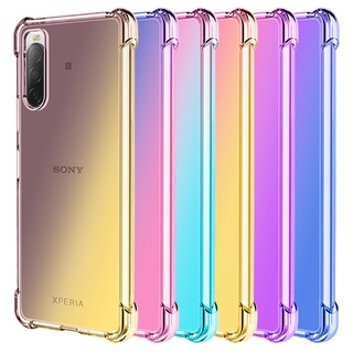 เคสโทรศัพท์มือถือ ซิลิโคนนิ่ม Tpu ใส กันกระแทก ไล่โทนสี สําหรับ Sony Xperia 10 Plus 10 III Lite 1 5 III 10 5 II Ace 3 2 10 1 IV 8 XZ4 Compact XA3 Ultra