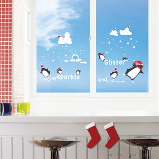 วอลล์สติ๊กเกอร์ สติ๊กเกอร์คริสมาสต์ เพนกวิน Christmas Sticker Penguin Sticker PSC-60027