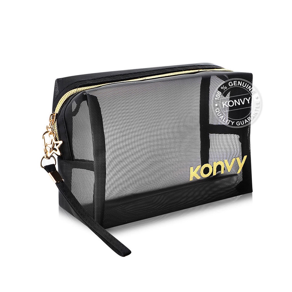 รูปภาพรายละเอียดของ คอนวี่ Konvy Mesh Square Octagon Bag กระเป๋าตาข่ายสีดำ ทรงสี่เหลี่ยม.