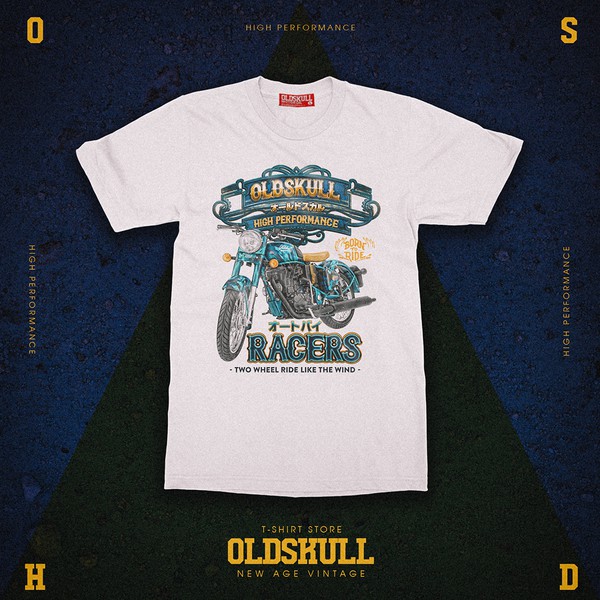 เสื้อยืดผู้ชาย-oldskull-express-bike-nature-s-5xl