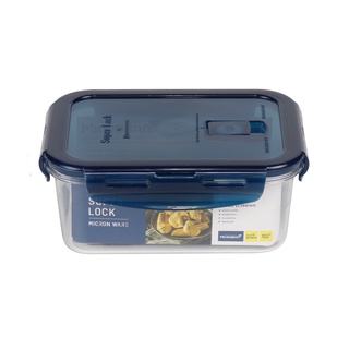 กล่องถนอมอาหาร เกรดพรีเมี่ยม ป้องกันเชื้อราและแบคทีเรีย เข้าไมโครเวฟได้ ความจุ 1850 ml. แบรนด์ Super Lock รุ่น 6890