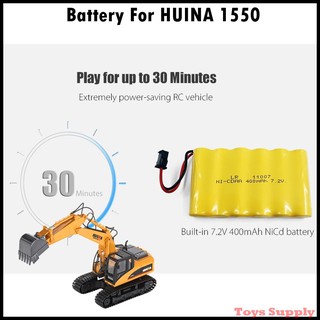 แบตเตอรี่ รถบังคับ รถแมคโคร HUINA 1550  ถ่านชาร์ท 7.2V-SM Ni-MH 3500 mAh. (ถ่านชาร์ท สำหรับรถบังคับ 7.2 V  ปั๊กดำ 2 สาย)