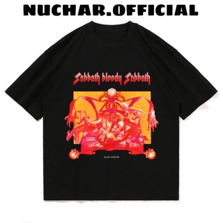 เสื้อยืดผ้าฝ้ายCOTTON Nuchar - เสื้อยืด ลายวง Black Sabbath Blody SabbathS-5XL