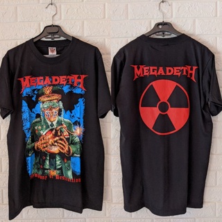 เสื้อยืดผ้าฝ้ายพิมพ์ลายขายดี เสื้อยืด พิมพ์ลาย Megadeath BAND