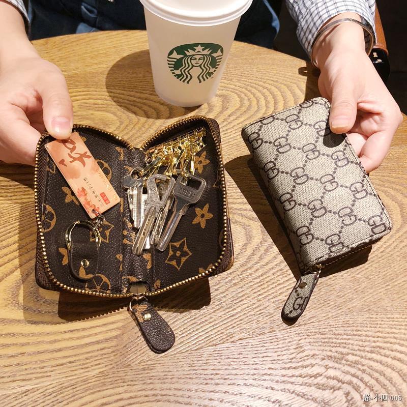 ราคาและรีวิวซองหนังใส่กุญแจรถยนต์ กระเป๋าใส่กุญแจบ้าน กระเป๋าใส่กุญแจผู้หญิงเกาหลีน่ารักมัลติฟังก์ชั่นกระเป๋าใส่กุญแจรถมิน