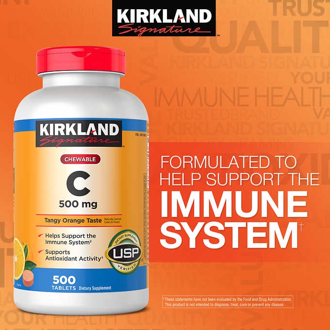 ภาพสินค้า(EXP:12/24) Kirkland Signature Chewable Vitamin C 500 mg ขน่าด 500 Tablets. แบบอม จากร้าน aey89.shop_usa บน Shopee ภาพที่ 5