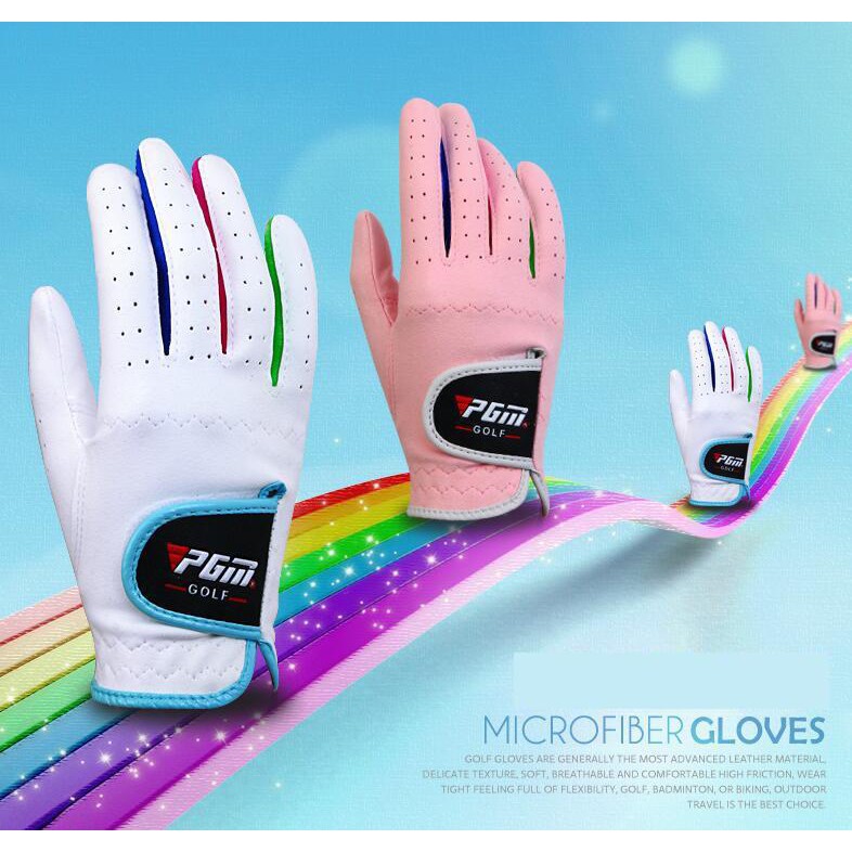 ภาพหน้าปกสินค้าถุงมือกอล์ฟ สำหรับเด็ก 1คู่ (ST010) PGM Golf Gloves For Kids