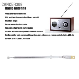Cancer309 เสาอากาศวิทยุ Am Fm สเตนเลส ทองเหลือง 4 ส่วน แบบเปลี่ยน สําหรับ Tv รีโมตคอนโทรล