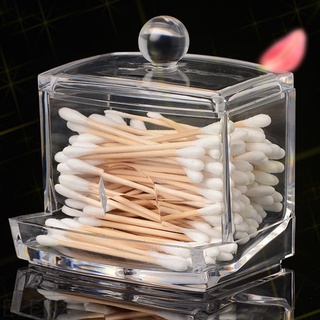 กล่องออแกไนเซอร์จัดเก็บเครื่องสําอางค์กล่องผ้าฝ้าย Swabs Holder Elen