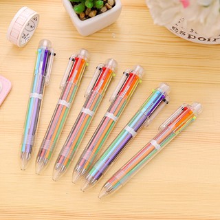 ปากกาหลายสี (6สี) ปากกาลูกลื่น เขียนดี พร้อมส่ง