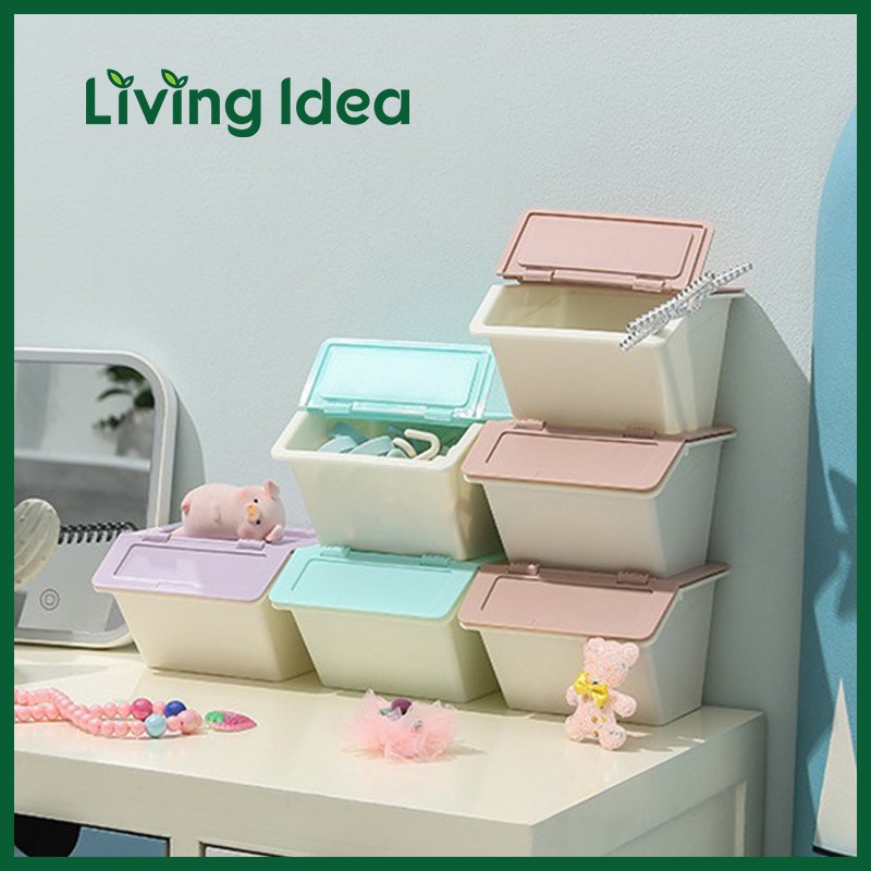 ภาพหน้าปกสินค้าLiving idea กล่องเก็บเครื่องสําอางบนโต๊ะ กล่องอเนกประสงค์ มีฝาเปิด จากร้าน living.idea บน Shopee