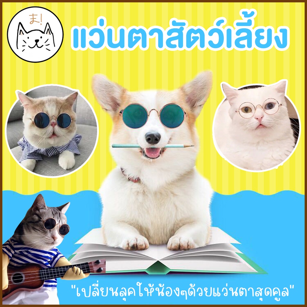 ภาพหน้าปกสินค้าKUMAま แว่นตาสัตว์เลี้ยง แว่นแมว แว่นหมา แว่นตากันแดด สําหรับสัตว์เลี้ยง แว่นแมวแฟชั่น