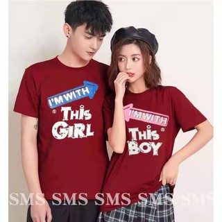 COD Korean design fashion Cotton couple shirt High quality 2 in 1 cod