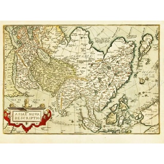 โปสเตอร์ผ้าไหม ลายแผนที่ VINTAGE HISTORY ASIA สไตล์จีน สําหรับตกแต่งผนังบ้าน