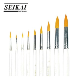 Seikai พู่กันสีน้ำกลม ขนสีทอง (No. 0-16)