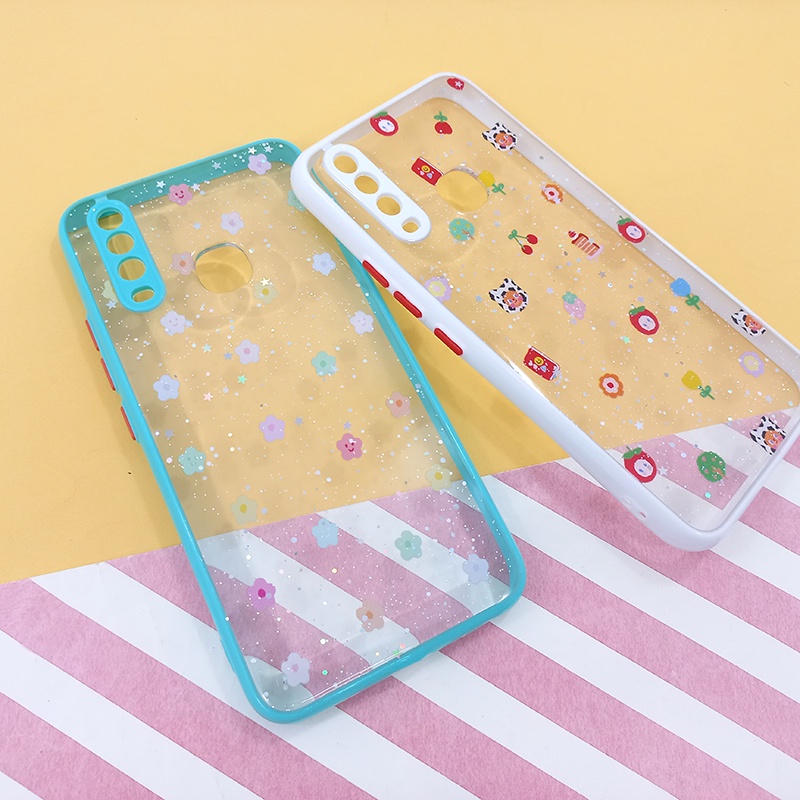 พร้อมส่งจากไทย-เคส-oppo-a94-4g-เคส-realme-c12-c17เคสใสกากเพชร-เคสกริตเตอร์-เคสขอบสี-เคสแฟชั่น-เคสสวย-หวาน-น่ารัก