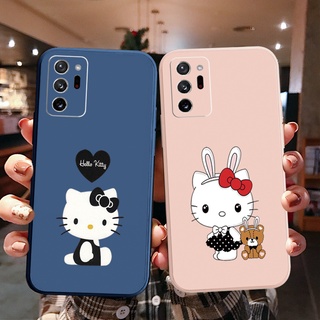 เคสโทรศัพท์มือถือ ทรงสี่เหลี่ยม ลาย Hello Kitty สําหรับ Samsung Galaxy Note 20 Ultra A30 A20 A50S A10