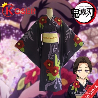 อนิเมะครับ Demon Slayer Kimetsu no Yaiba Cosplay Costumes Tamayo Cosplay Costume ผู้หญิง Kimono ชุดเสื้อผ้าชุดชุด ชุดคอส
