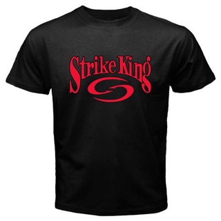 ขายดี!เสื้อยืดแขนสั้น คอกลม ผ้าฝ้าย พิมพ์ลายโลโก้ Strike King สีดํา สําหรับผู้ชาย JOcdlk24CKahma26S-5XL