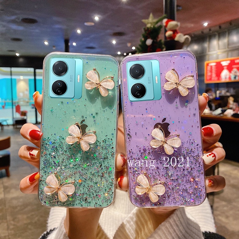 ready-stock-2022-new-phone-case-เคส-vivo-t1-5g-y01-t1x-y15s-y15a-2021-casing-glitter-three-dimensional-cute-butterfly-protective-soft-case-เคสโทรศัพท