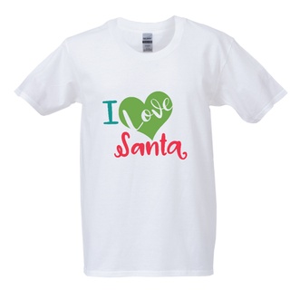 คอลเลคชั่นคริสต์มาส เสื้อยืด I love santa ของขวัญวันคริสต์มาส เสื้อยืดเกรดพรีเมี่ยม Christmas Collection