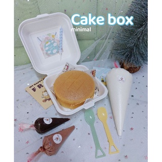 🍰Cake box (สำหรับทาน)เค้กมินิมอลในกล่องเบนโตะ ฟรีไพ่ปาดครีม