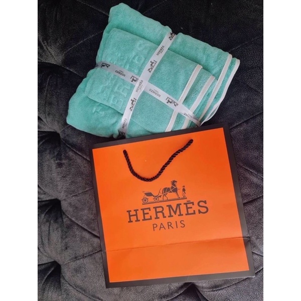 set-ผ้าขนหนู-hermes-พร้อมถุงแบรนด์