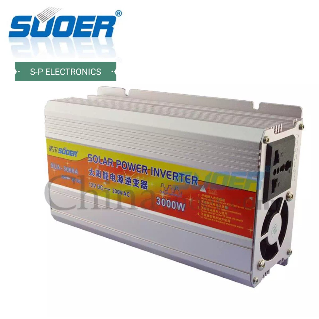 ภาพสินค้าSuoer อินเวอร์เตอร์ 12V 3000VA 12V to 220V Portable Smart Power Inverter(แถมสายต่อแบต) จากร้าน sp_electronics บน Shopee ภาพที่ 3